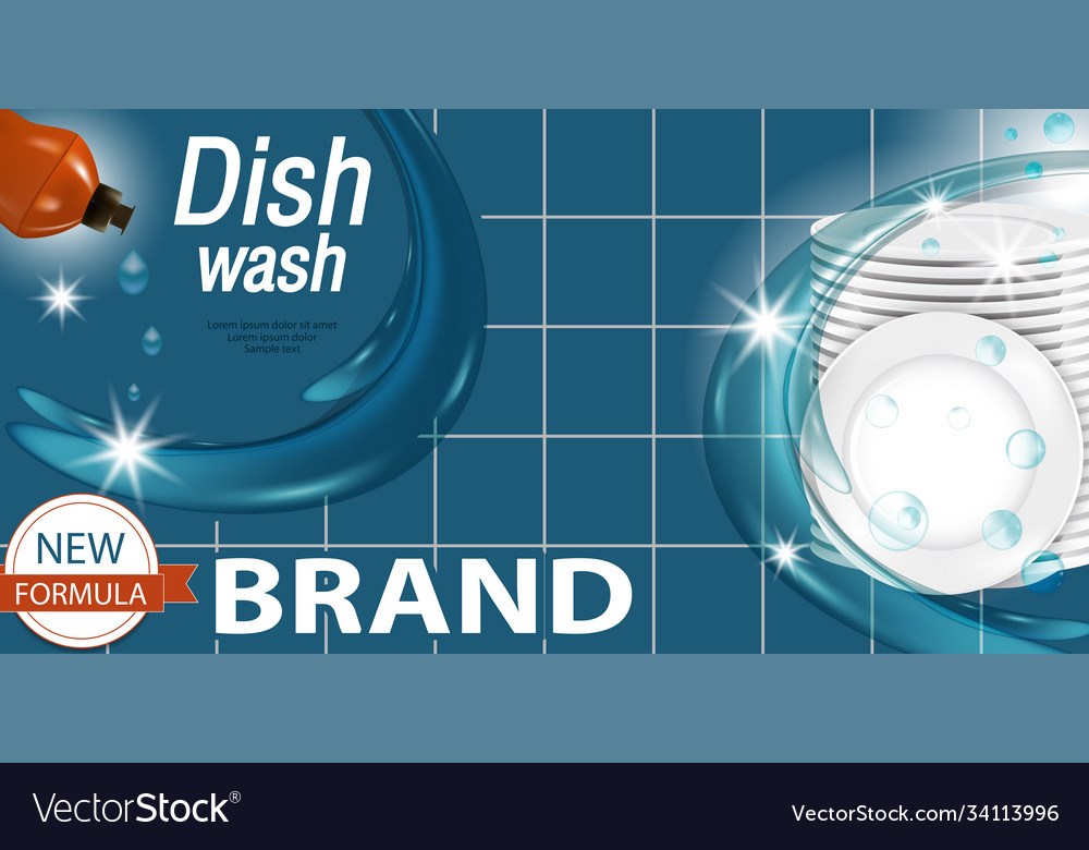 Dishwashing liquid products blue package design