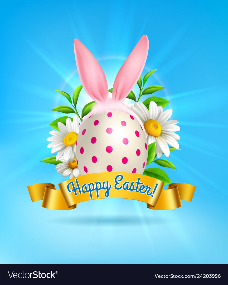 Easter realistic composition Royalty Free Vector Image