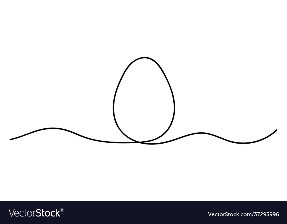 Egg line art continuous one line drawing whole Vector Image