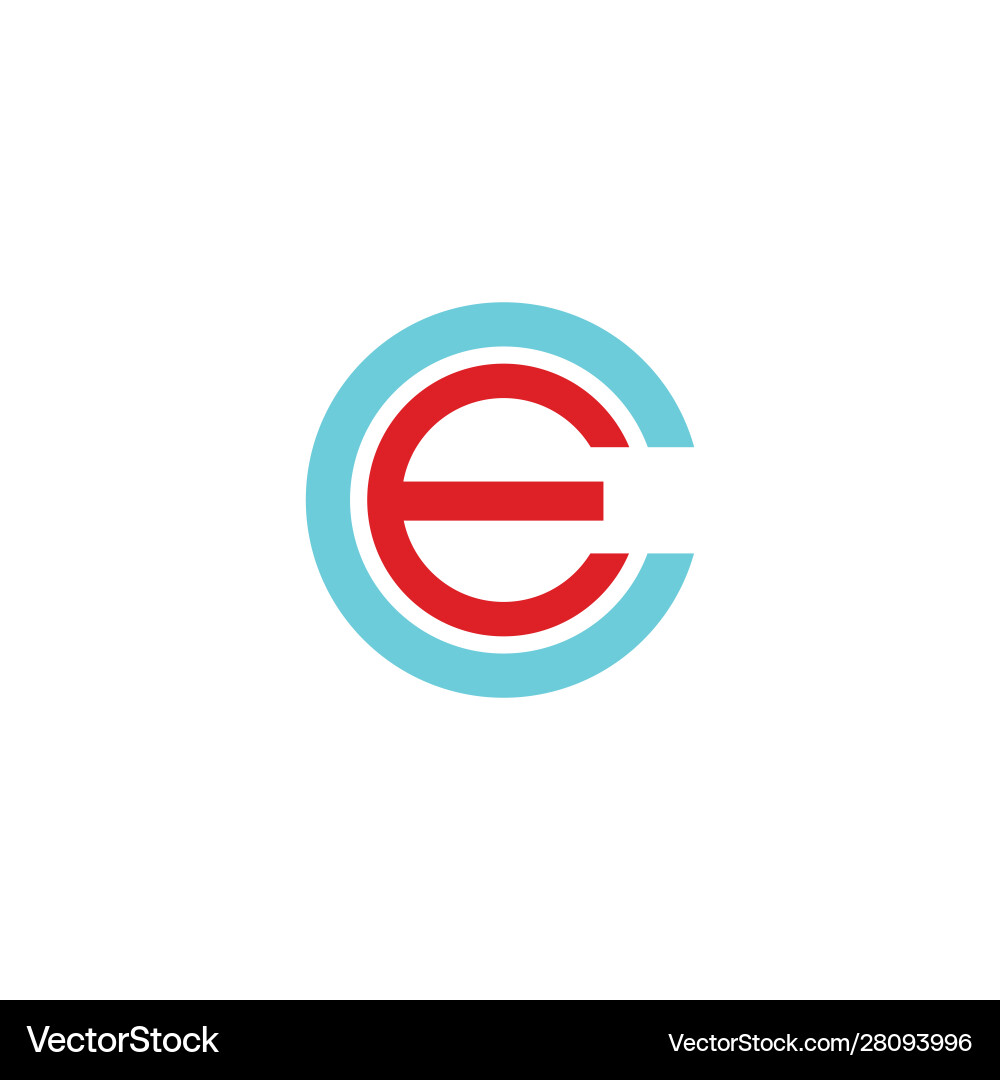 Initial letter ce or ec logo design Royalty Free Vector