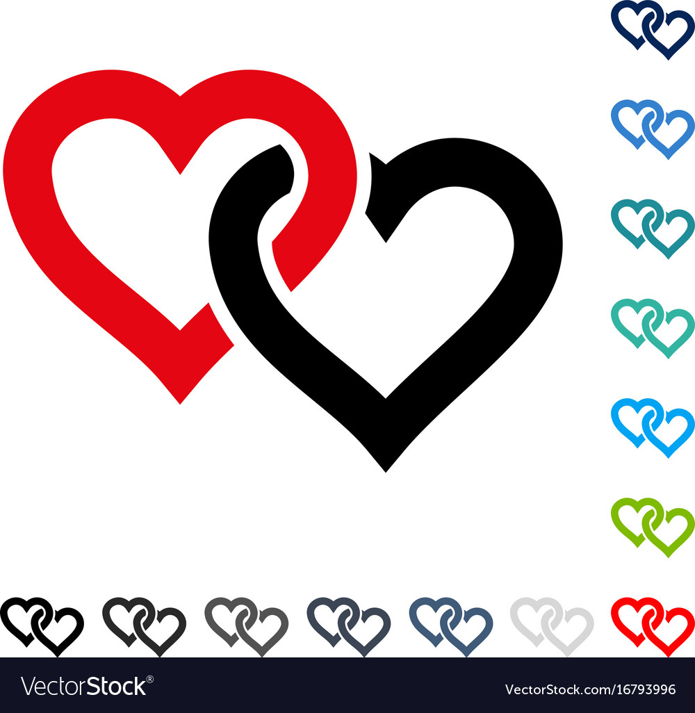 Linked hearts icon