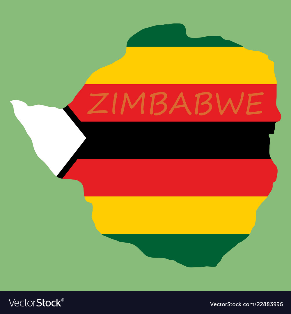 Map of zimbabwe with the image national Royalty Free Vector