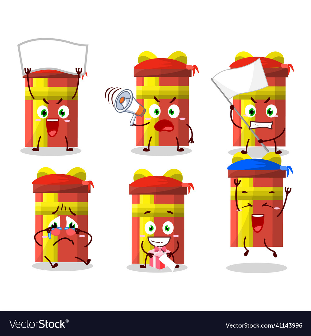 Mascot design style of long gift box character