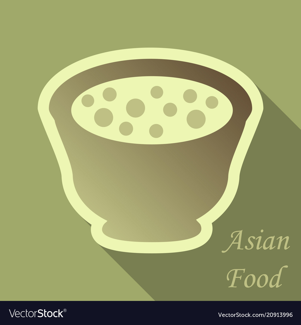 Miso soup japanese food graphic object top view