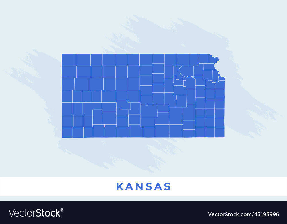 National map of kansas Royalty Free Vector Image