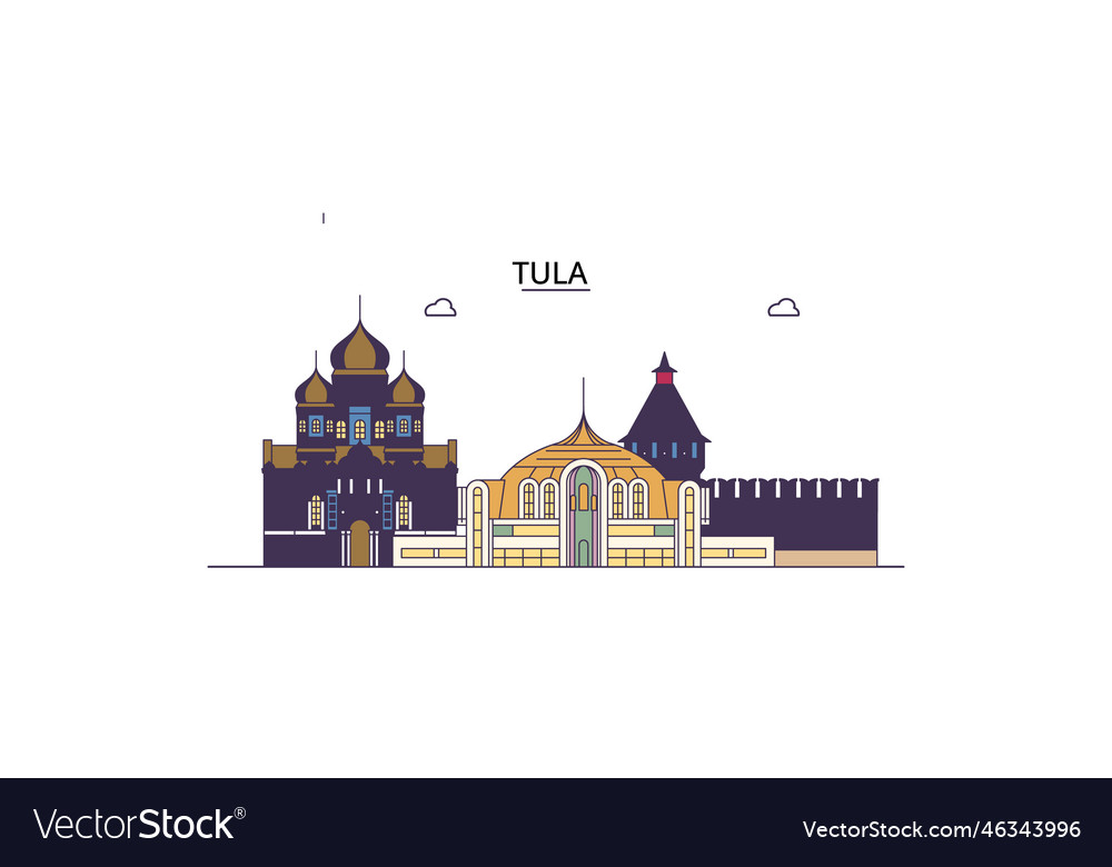 Russia tula tourism landmarks city travel Vector Image