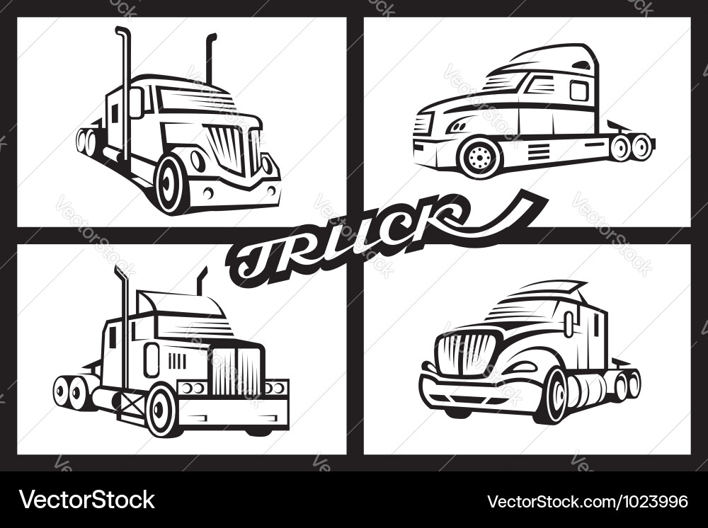 Set trucks Royalty Free Vector Image - VectorStock