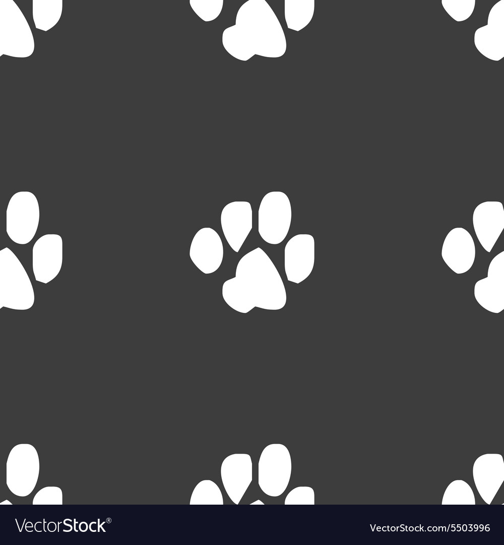 Trace dogs icon sign seamless pattern on a gray