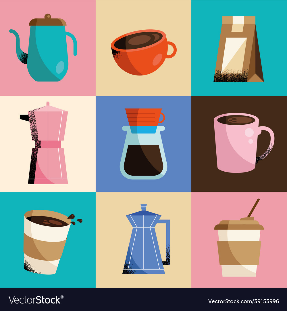 Various coffee presentation Royalty Free Vector Image