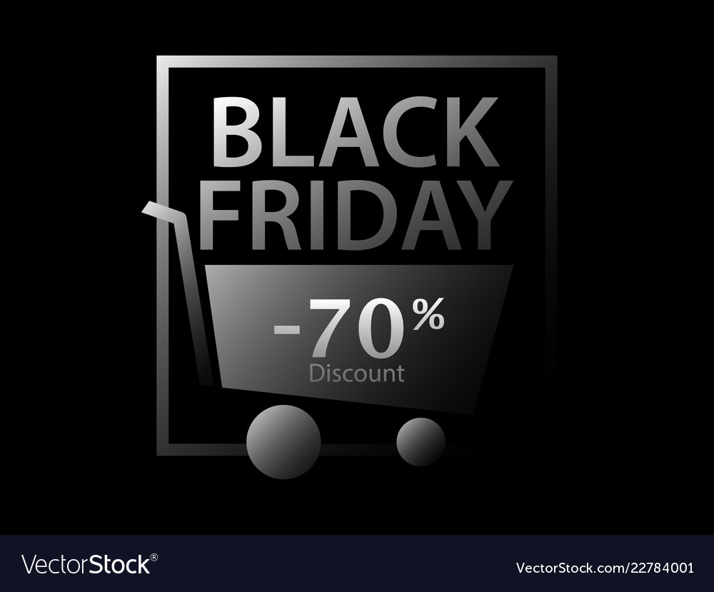 Black friday 70 percent discount promotional