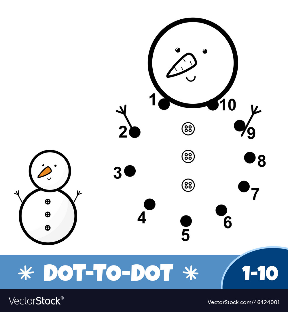 Dot to 1-10 easy game for kids with a cute