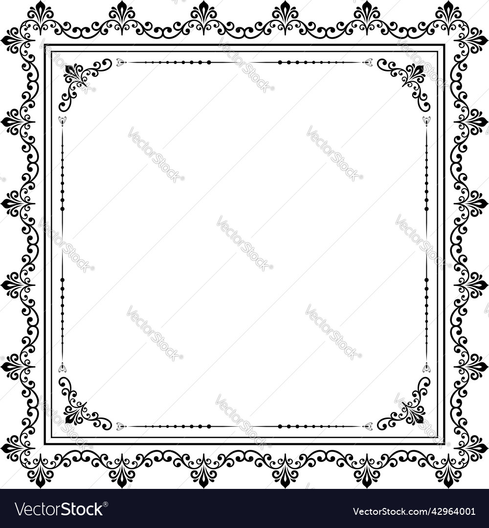 Floral abstract square frame Royalty Free Vector Image