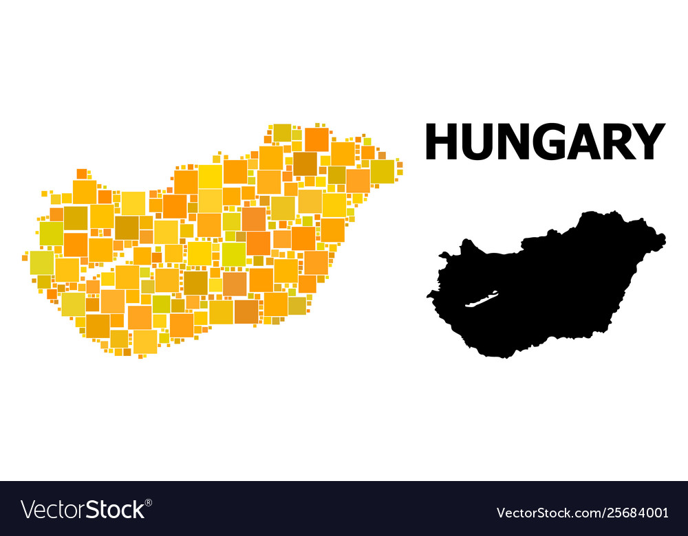 Golden square mosaic map hungary