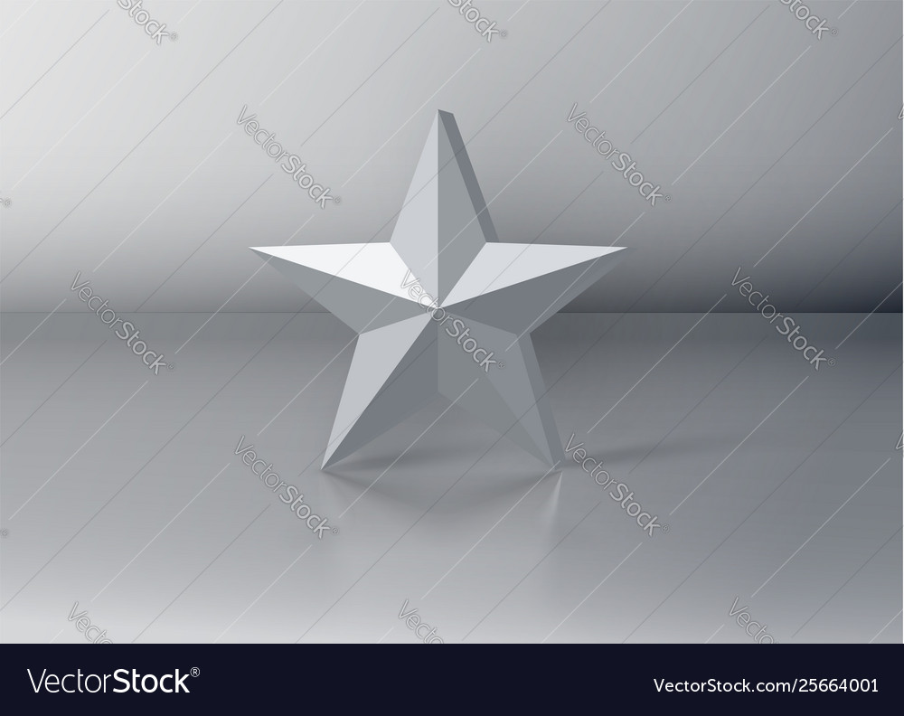 Grey 3d star on background Royalty Free Vector Image