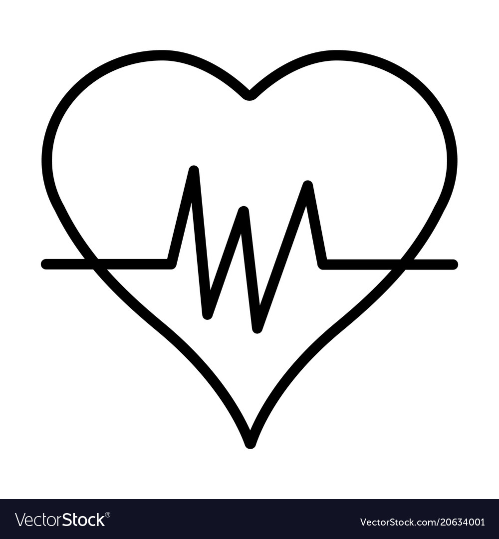 Heartbeat line icon simple 96x96 pictograph Vector Image