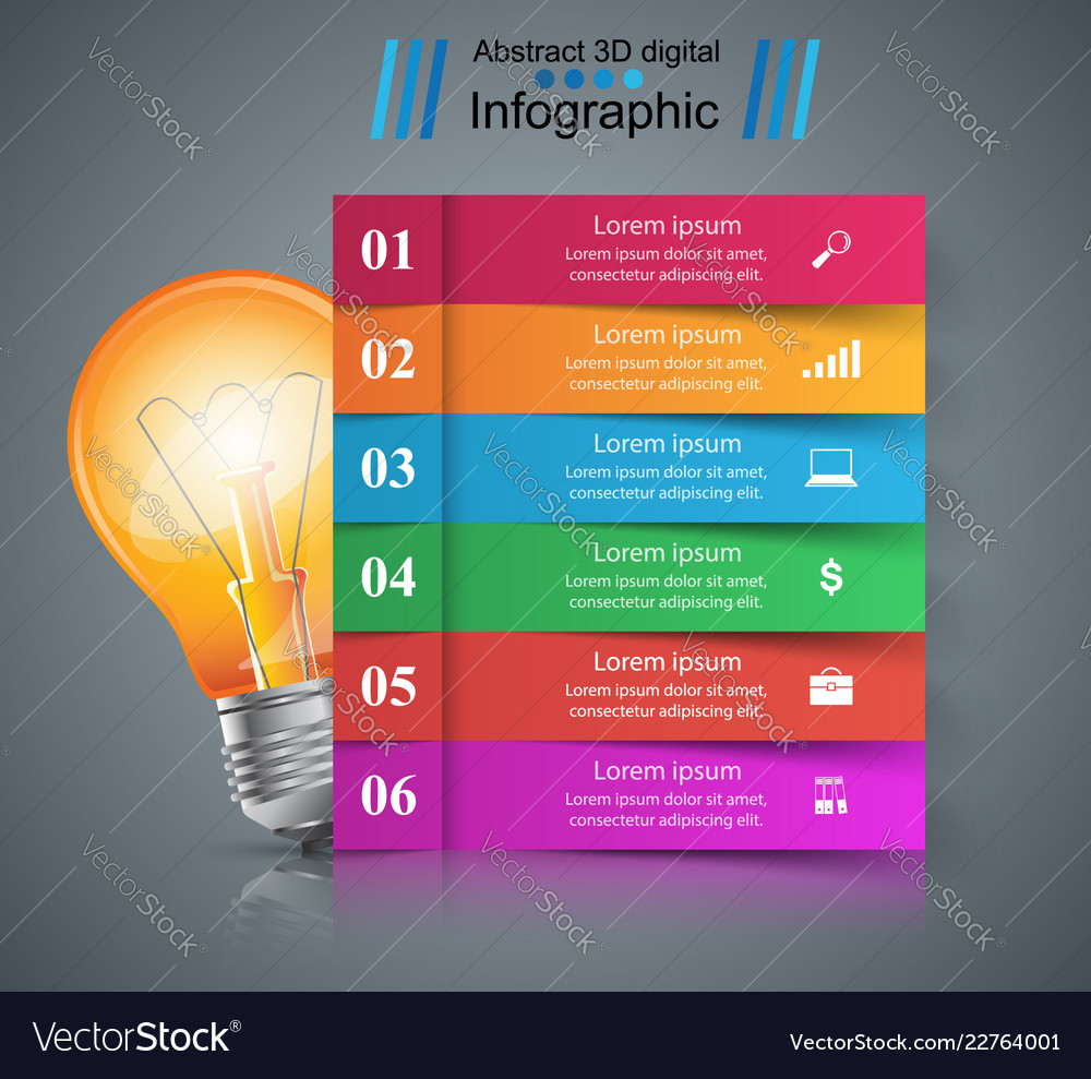 Infographic design bulb light icon