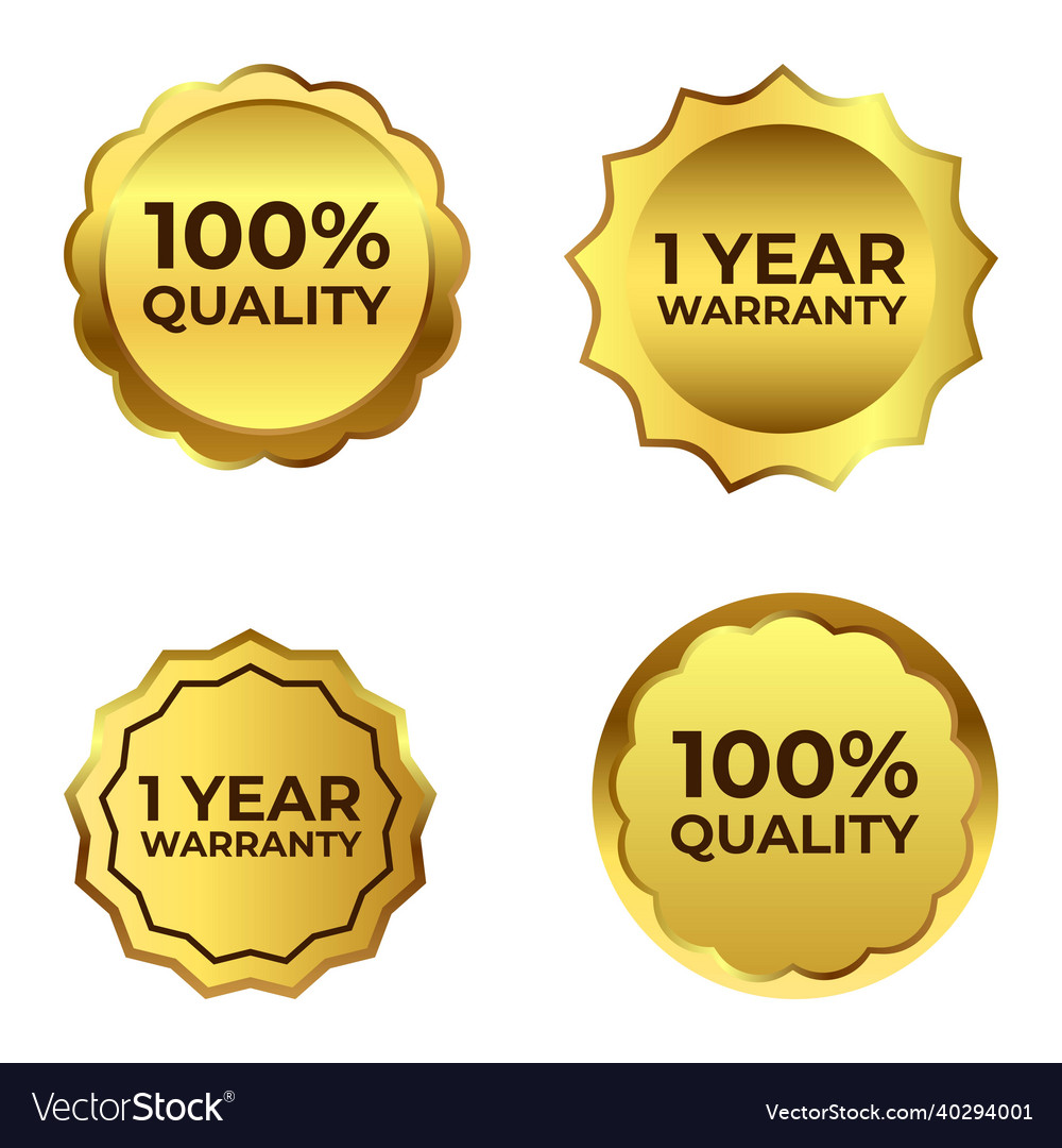 Luxurious warranty gold badge collection golden