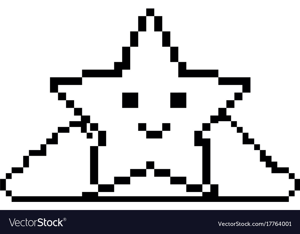 Pixelated star with bush