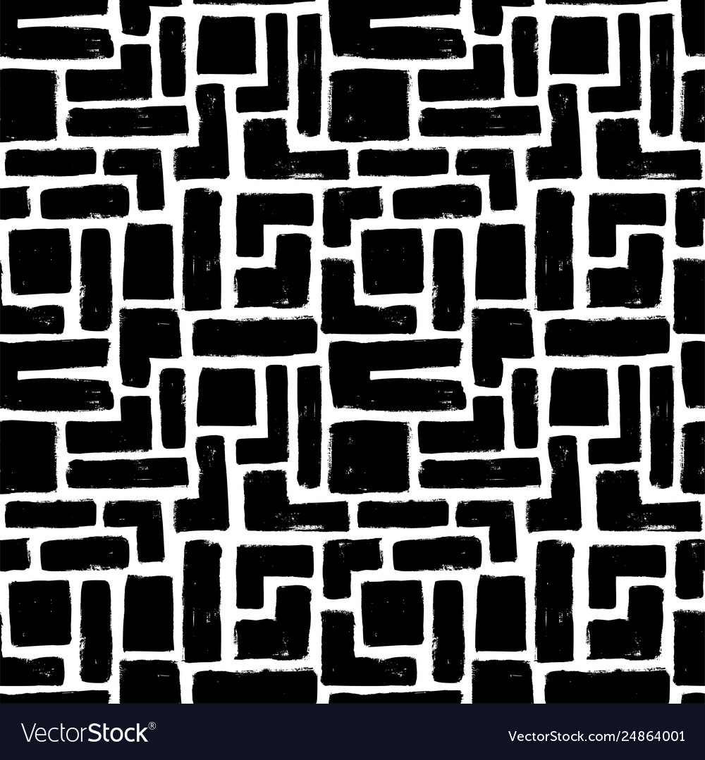 Seamless pattern with silhouette squares and shape