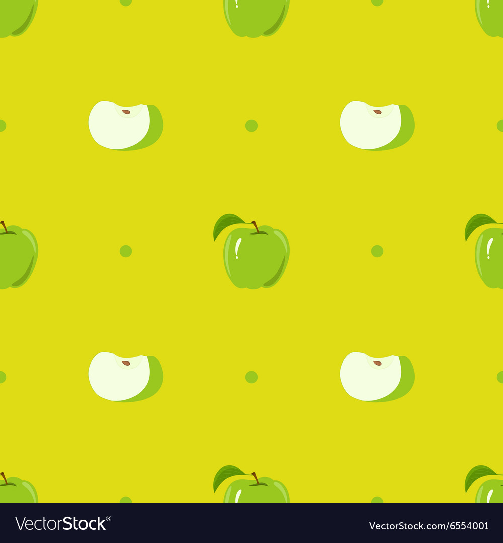 Seamless texture with a pattern of green apples Vector Image