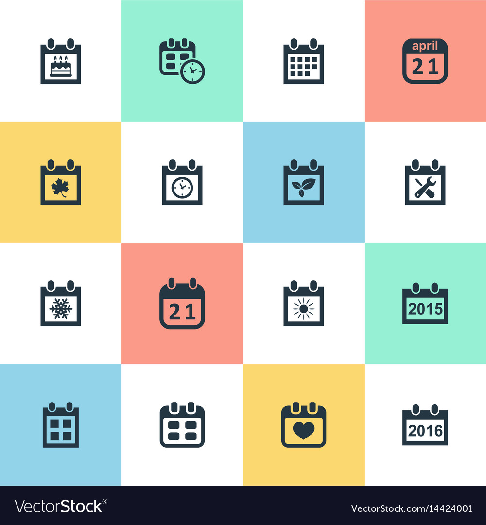 Set of simple calendar icons