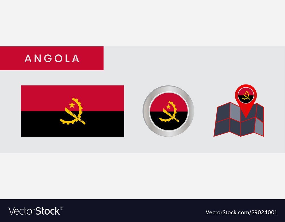 Einfache Flagge Angola ist im offiziellen isoliert