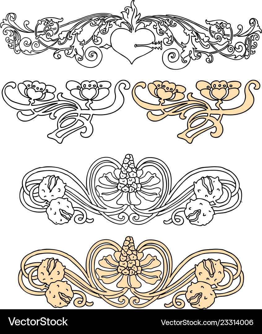 A set vintage design elements Royalty Free Vector Image