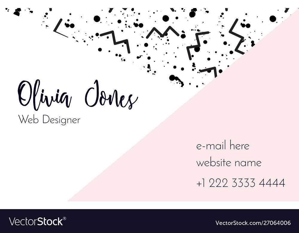 Business card template in style memphis