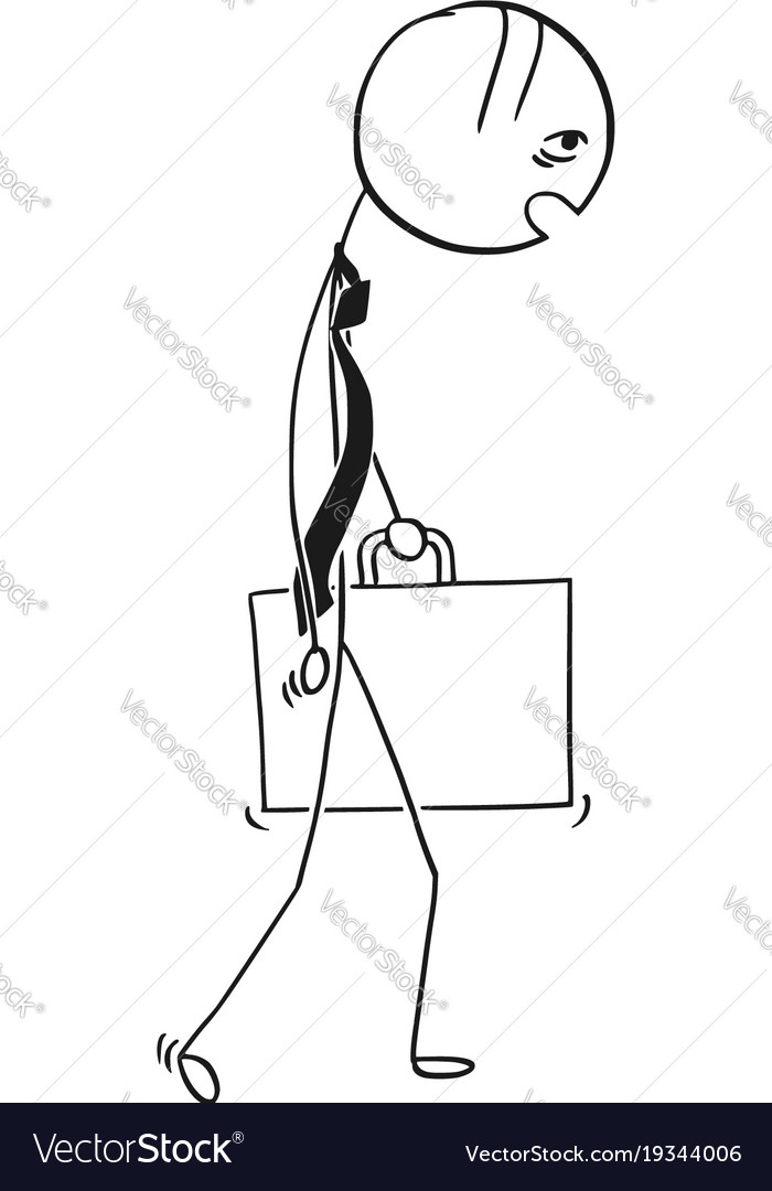Cartoon of tired and overworked business man Vector Image Cartoon of tired and overworked business man Vector Image