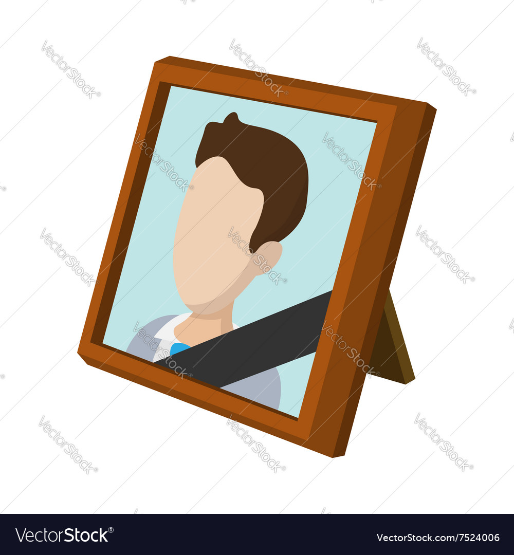 Frame with mourning ribbon cartoon icon Royalty Free Vector