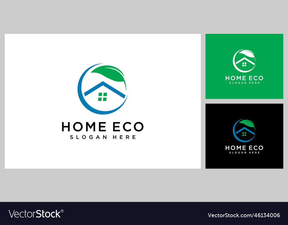 Home eco logo design template