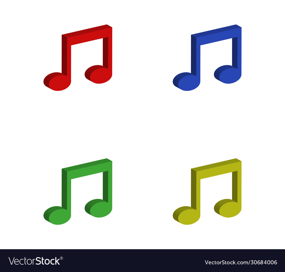 Musical note icon in on white background Vector Image