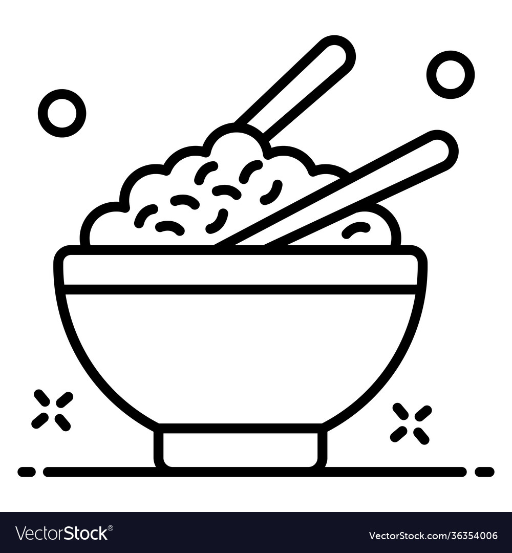 Rice bowl Royalty Free Vector Image - VectorStock