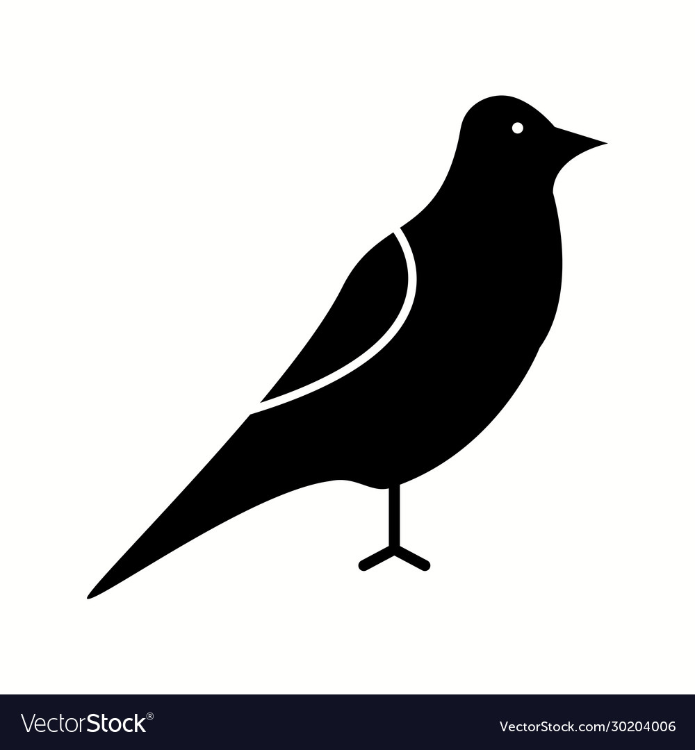 Unique bird glyph icon