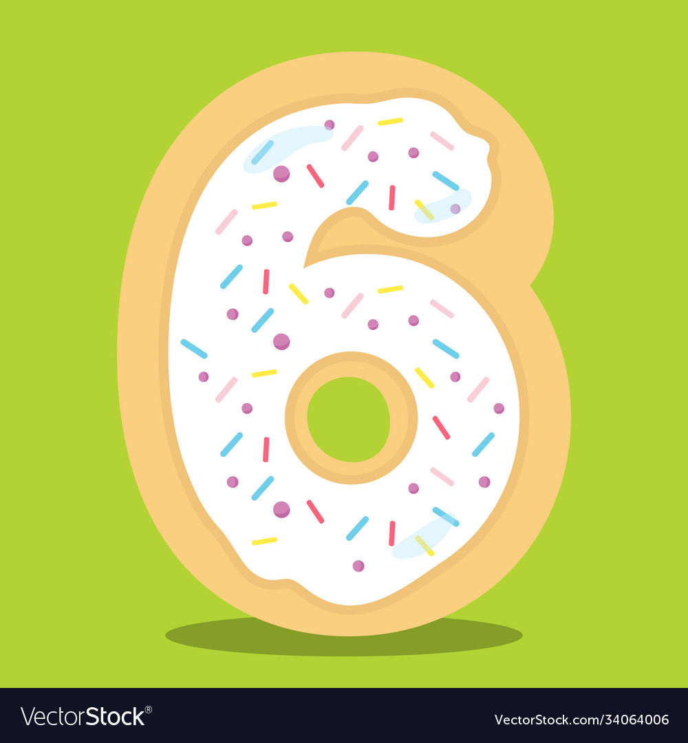 Yummy white donut number 06 Royalty Free Vector Image