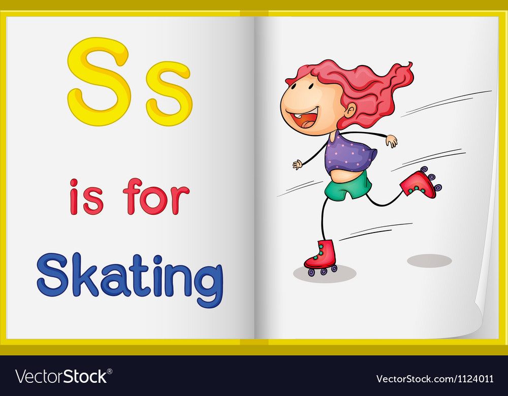 A picture of skating in book Royalty Free Vector Image