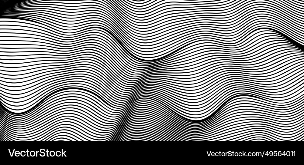 Abstract black and white wave background Vector Image