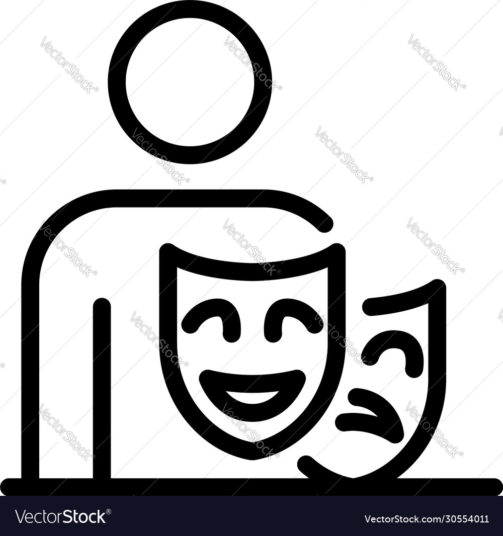 Actor masks icon outline style Royalty Free Vector Image