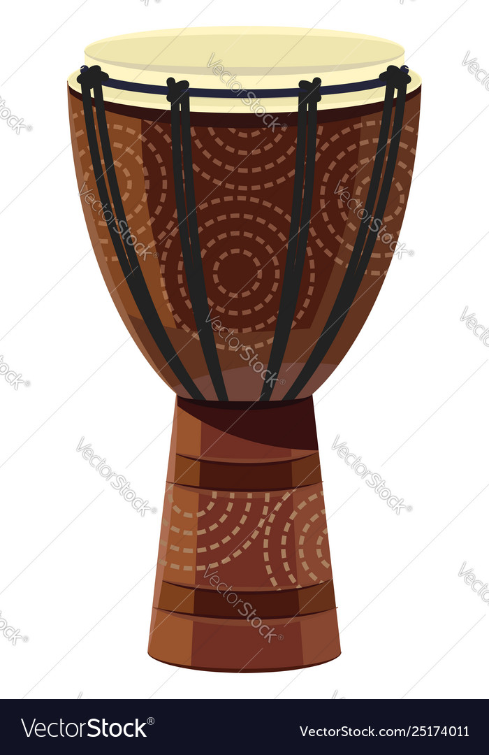 African drum musical instrument isolated on white Vector Image