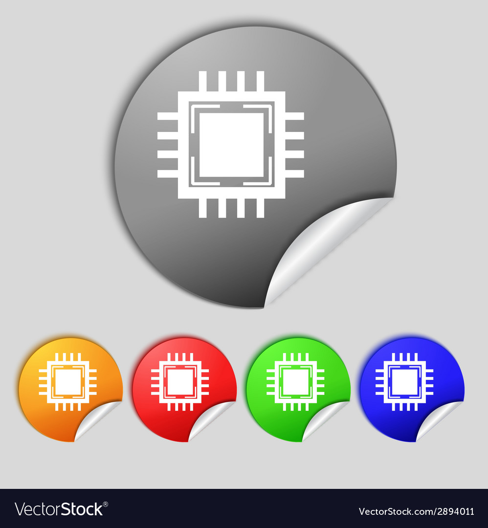 Central processing unit icon technology scheme