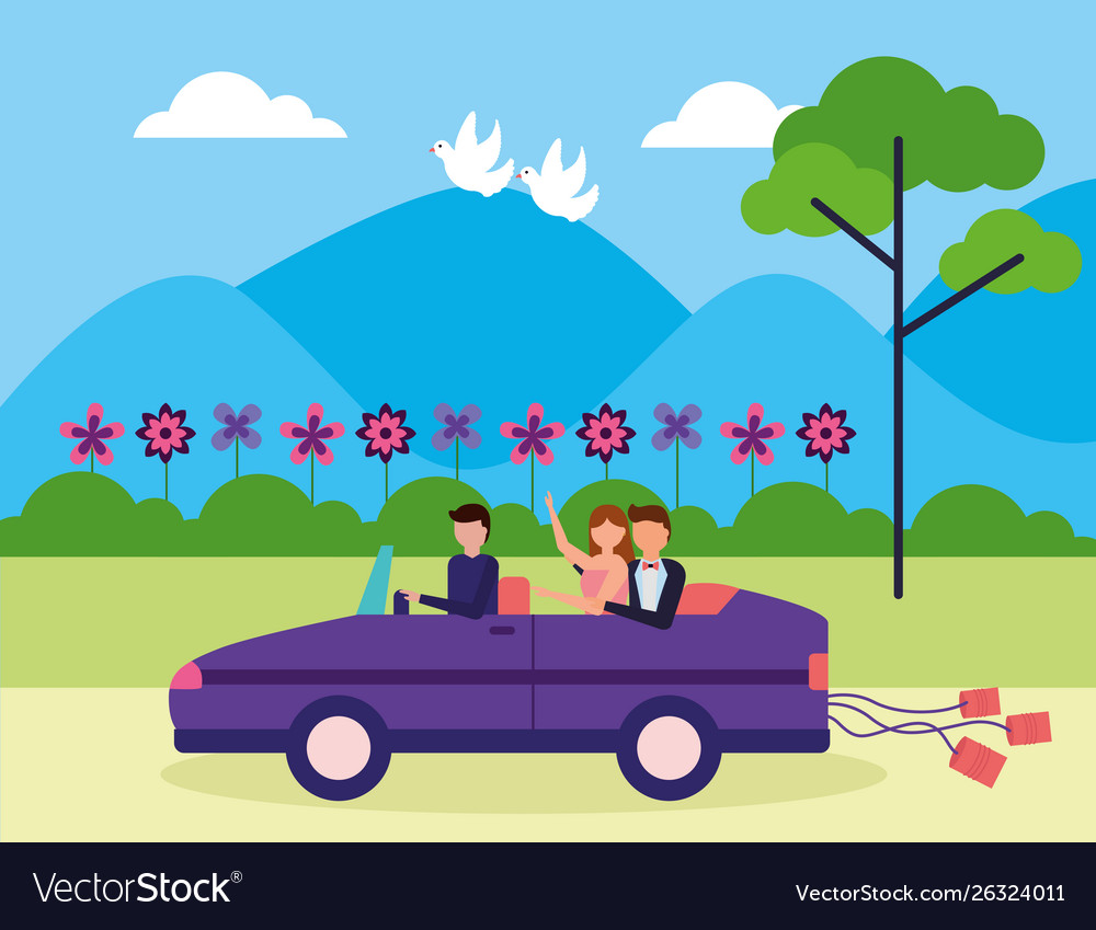 Flat design wedding people image