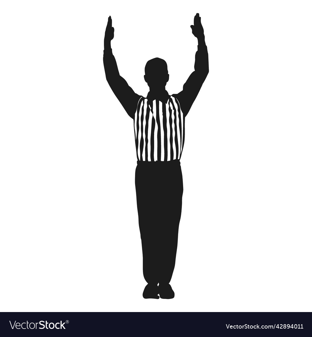 Football referee touchdown cut out high quality Vector Image