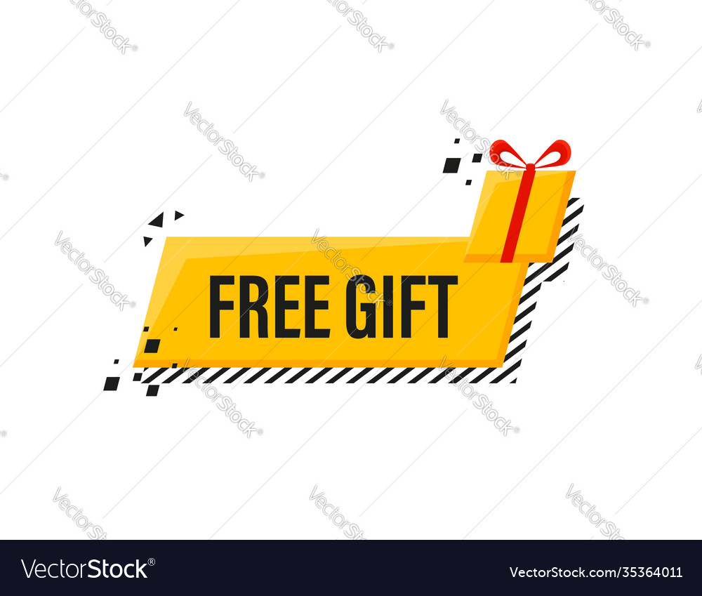 Kostenlose Geschenk gelb Banner und Tag Box