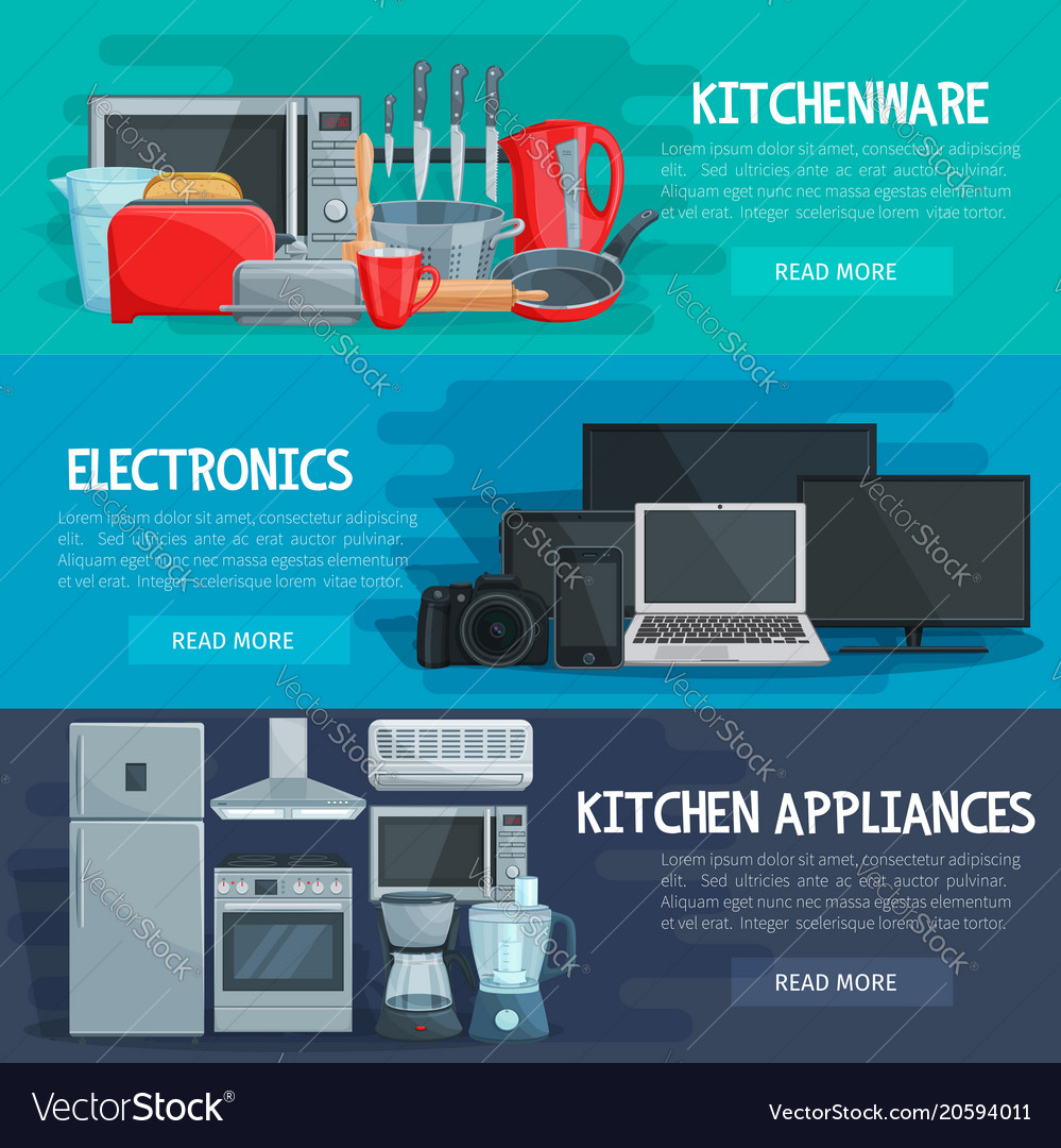 Home Appliance Banner Of Kitchenware Electronics Vector 20594011 