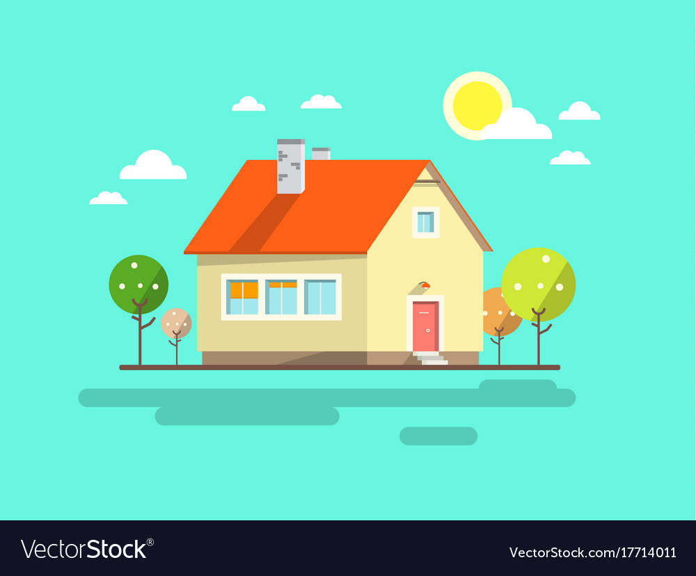 House flat design urban landscape abstract Vector Image