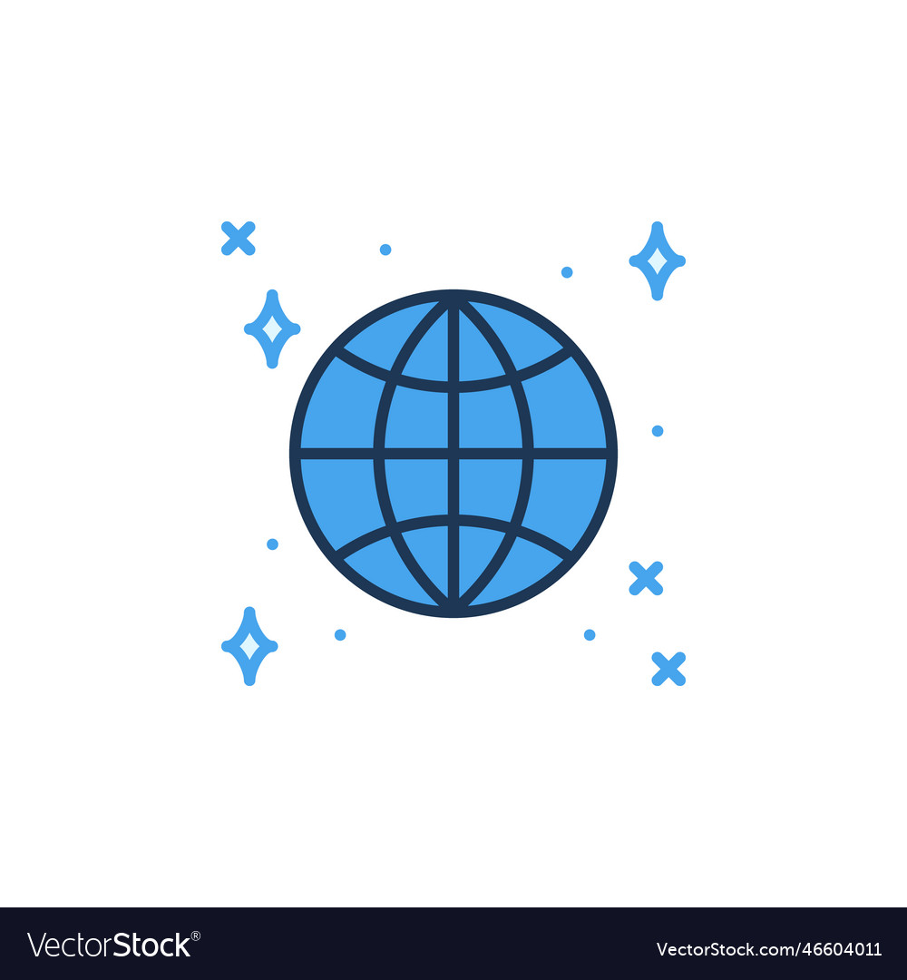 Outerspace with globe concept colored icon