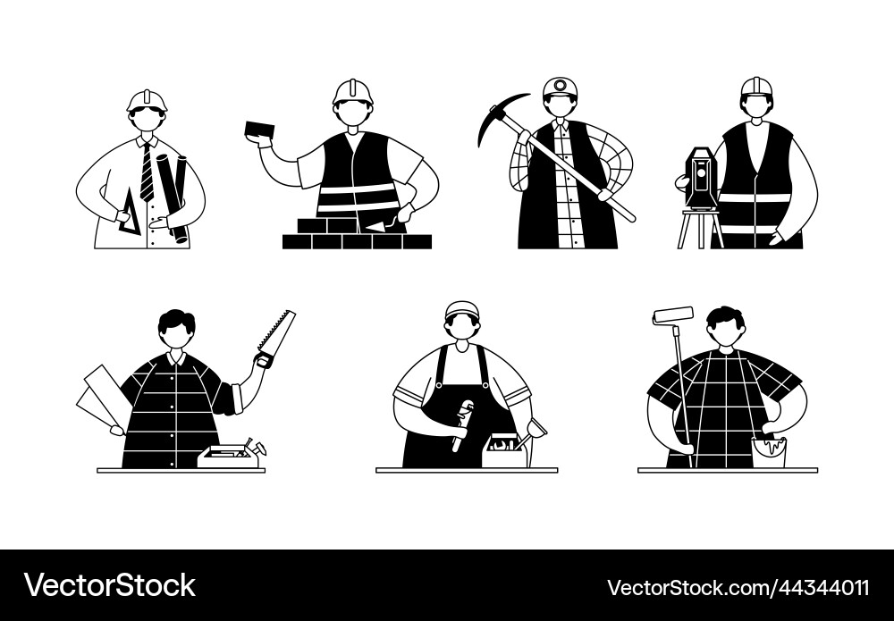 Set of professional workers in the engineering Vector Image