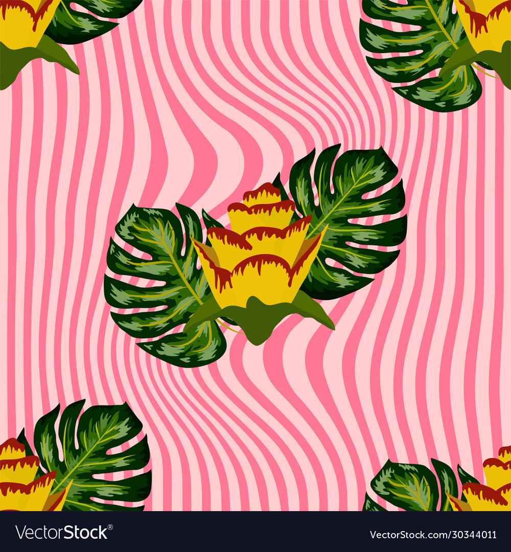 Summer seamless tropical pattern with bright Vector Image