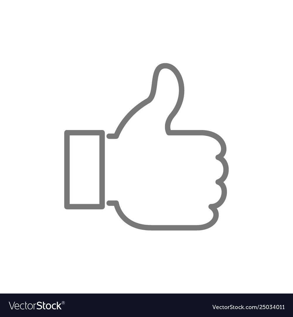 Thumb up like positive feedback line icon