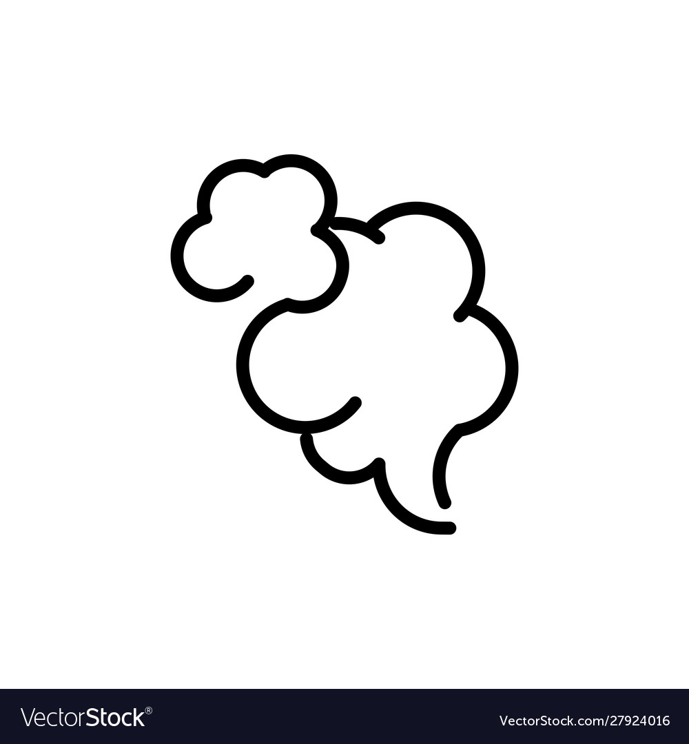 Blows steam cloud comic smoke line style Vector Image